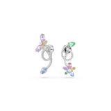 Swarovski Ariana Grande x Kulak gömlekli damla küpe, Karışık kesimler, Yusufçuk, çiçek, Çok renkli, Rodyum kaplama
