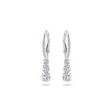 Swarovski Attract Trilogy Halka Küpeler, Yuvarlak Kesim, Beyaz, Rodyum Kaplama