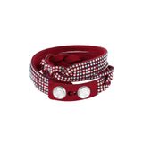 Swarovski Ay-yıldız Logolu Deri Bileklik