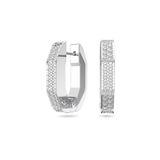 Swarovski Dextera halka küpeler, Sekizgen şekil, Küçük, Beyaz, Rodyum kaplama