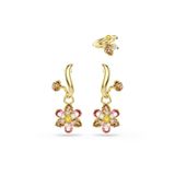 Swarovski Idyllia Küpeler, Set (3), Karışık kesimler, Çiçek, Çok renkli, Altın rengi kaplama