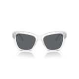 SWAROVSKI Kadın Sk6018 Kelebek Güneş Gözlüğü, Beyaz/Koyu Gri, 56 mm