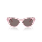 Swarovski Kadın Sk6025 Yuvarlak Güneş Gözlüğü, Şeffaf Pembe/Açık Mor Kahverengi, 47 mm
