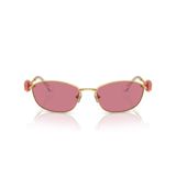 Swarovski Kadın Sk7010 Oval Güneş Gözlüğü, Altın/Pembe, 59 mm