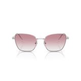 Swarovski Kadın Sk7029 Aviator Güneş Gözlüğü, Gümüş/Şeffaf Gradyan Pembe, 55 mm