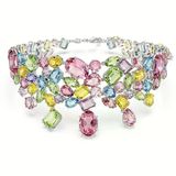 Swarovski Kolye Gema Choker, Mixed Cuts, Multicolored, Rhodium Plated