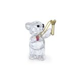 Swarovski Kris Ayıcık Sevgi Gönderimi Kristal Biblo, Altın Metal Sapan, Pembe Kalp