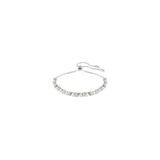 Swarovski Matrix Tennis Bileklik, Kristal Inci, Yuvarlak Kesim, Beyaz, Rodyum Kaplama