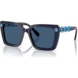 Swarovski SK6032 100455 55 Kadın Güneş Gözlüğü - Mavi