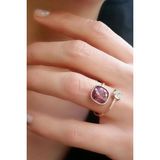 Swarovski Taşlı 925ayar Gümüş Üzerine Rose Altın Kaplama Trend Ayarlanabilir Yüzük
