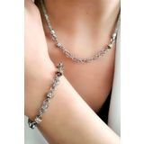 Swarovski Taşlı Gümüş Altın Kaplama Lüks Takı Seti