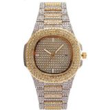 Swarovski Taşlı Kadın Saati - Altın - Gümüş
