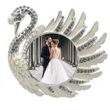 Swarovski Taşlı Kuğu Motifli Gösterişli Fotoğraf Çerçevesi