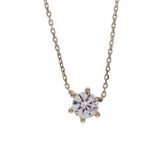Swarovski Tek Taş 925 Ayar Gümüş Kolye