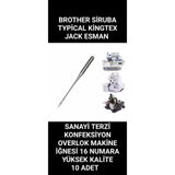 Swart BROTHER SİRUBA TYPİCAL KİNGTEX ESMAN SANAYİ KONFEKSİYON OVERLOK MAKİNE İĞNESİ 16 NO 10 ADET