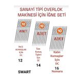 Swart Sanayi Overlok İgne Seti Singer Juki Brother Typical Konfeksiyon Terzi 12-14-16 Numara 30 Adet.