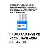 Swart SİNGER PFAFF ZETİNA JANOME GİBİ TÜM EV TİPİ MAKİNELERİ İÇİN YÜKSEK KALİTE 11/75 NUMARA 10 ADET İĞNE