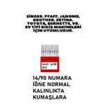 Swart SİNGER ZETİNA JANOME MOONSTAR BERNİNA HOMEMAX PFAFF 14 NUMARA DİKİŞ MAKİNE İĞNE 10 ADET