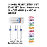 Swart Singer Zetina Pfaff janome Singer Çift iğne seti 2mm-3mm-4mm 10 adet kumaş mandal hediye