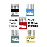 Swart Singer Zetina Uyumlu Dikiş Makine Iğnesi (11-12-14-16-18 Numara -50 Adet Iğne) 5 Paket