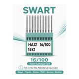 Swart SİNGER ZETİNA ZENITH OMEGA HOMEMAX EV TİPİ MAKİNE İĞNESİ 16 NO 10 ADET 5 ADET METAL MASURA
