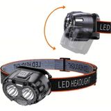 Swat LED Şarjlı Kafa Feneri 2X3W 1000 Lümen US-T12 - Siyah