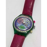 Swatch Chrono Pinksprings 37Mm Deri Kordon 1992 Vintage Kol Saati 2.El