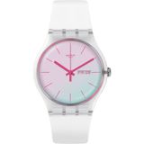 Swatch Kadın Kol Saati SO29K704-S14 Şeffaf Kasa Beyaz Kordon 3 ATM Su Geçirmezlik Özelliği