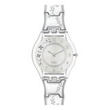 Swatch Kadın Kol Saati SS08K100G Gri Kasa ve Beyaz Kordon ile 3 ATM Suya Dayanıklı
