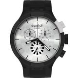 Swatch SB02B404 Erkek Kol Saati 3 ATM Suya Dayanıklı Gri Kadran Siyah Kasa Plastik/Silikon Malzeme