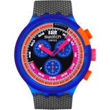 SWATCH SB06N102 Neon Party To Max Erkek Kol Saati 3 ATM Suya Dayanıklı Silikon Kordon