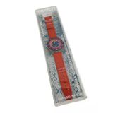 Swatch Scuba Red Island 40Mm Deri Kordon 1992 Vintage Kol Saati (S-053)