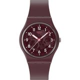 Swatch SO28R115 Kadın Kol Saati 3 ATM Suya Dayanıklı Kahverengi Silikon Kordon ve Kasa ile Şık Tasarım
