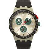 Swatch SUST402 Erkek Kol Saati Siyah Silikon Kordonlu 5 ATM Suya Dayanıklı Metalik Gri Kasa