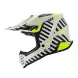 SWAY 618 Alert Çocuk Cross Kaskı Bisiklet Motosiklet Enduro Kask XL Beden Beyaz Sarı Çocuk Kaskı