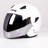 Sway 700 Beyaz Ayna Camlı Yarım Açık Kask Bisiklet, Scooter, Motosiklet Kaskı