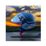 Sway 715 Şeffaf Vizörlü Yarım Motosiklet Scooter Kaskı M Beden Gemini Grey
