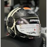 Sway 737 Şeffaf Vizörlü Güneş Gözlüklü Yarım Motosiklet Scooter Kaskı 2XL Beden Gemini Beige Black
