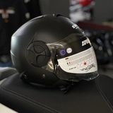 Sway 737 Şeffaf Vizörlü Güneş Gözlüklü Yarım Motosiklet Scooter Kaskı XL Beden Mat Black