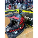 Sway Sw 618 Alert Mat Black Red Çocuk Cross Kaskı