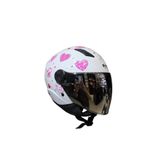 Sway SW-765 PEMBE BEYAZ KALPLİ AÇIK KASK KADIN (GÜNEŞ VİZÖRLÜ)
