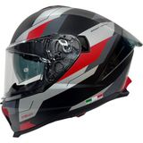 Sway Sw 865 Titan Black White Red Güneş Vizörlü Full Face Motosiklet Kaskı - M