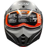Sway Sw 907 Stratos 180 Çene Açılır Motosiklet Kaskı - Gri - XS
