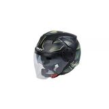 Sway Sw766 Yarım Yazlık Kask Cırcle Mat Black Yellow Güneş Vizörlü Large