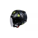 Sway Sw766 Yarım Yazlık Kask Poıson Matt Black Grey Yellow Güneş Vizörlü Large