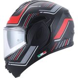Sway X600 Orion Black Red 180° Çene Açılır Motosiklet Kaskı - Desen 3