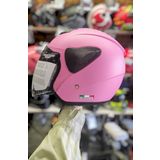 Sway Xbyc 633 Solid Şeffaf Vizörlü Yarım Motosiklet Scooter Kaskı L Beden Pembe
