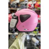 Sway Xbyc 633 Solid Şeffaf Vizörlü Yarım Motosiklet Scooter Kaskı M Beden Pembe