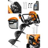 Swazer A520 Benzinli Toprak Burgu Makinesi + 150MM*100CM Delme Ucu