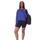 Sweaty Betty After Class Crop Sweats Bisiklet Yaka Sweatshirt, S, 5003304575, Mavi, kadın
